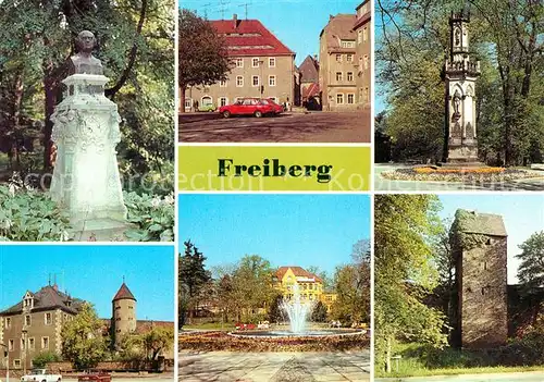 AK / Ansichtskarte Freiberg Sachsen Abraham Gottlob Werner Denkmal Schwedendenkmal Schloss Kat. Freiberg
