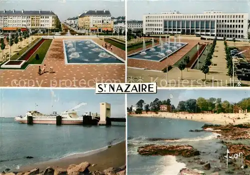 AK / Ansichtskarte Saint Nazaire Loire Atlantique Place de Hotel de Ville et avenue de la Republique Hotel de Ville Le bac La plage Kat. Saint Nazaire