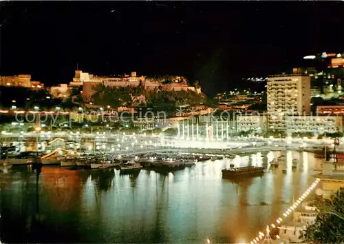 AK / Ansichtskarte Monaco la nuit au fond le Palais Princier Kat. Monaco