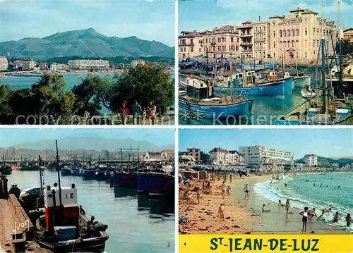 AK / Ansichtskarte Saint Jean de Luz Ville et le massif de la Rhune Port et la maison de Infante Le Port La Plage Kat. Saint Jean de Luz