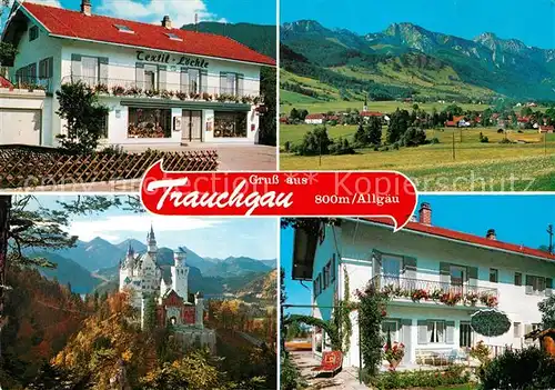 AK / Ansichtskarte Trauchgau Textil Loechle Panorama Schloss Kat. Halblech