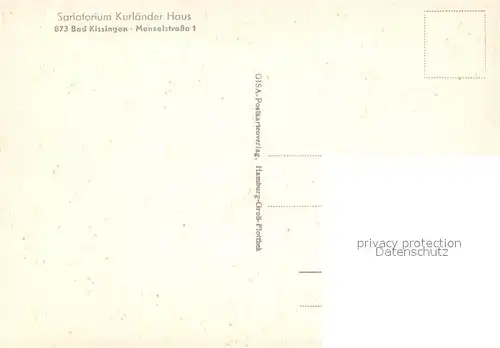 AK / Ansichtskarte Bad Kissingen Sanatorium Kurlaender Haus Kat. Bad Kissingen