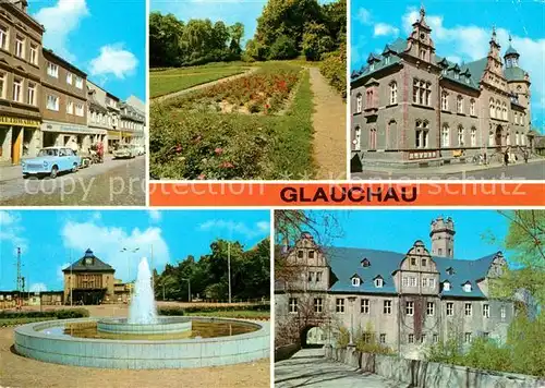 AK / Ansichtskarte Glauchau Rosarium Postamt Schloss Kat. Glauchau