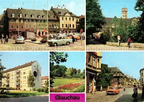 AK / Ansichtskarte Glauchau Markt Schloss Forderglauchau Rosarium Kat. Glauchau