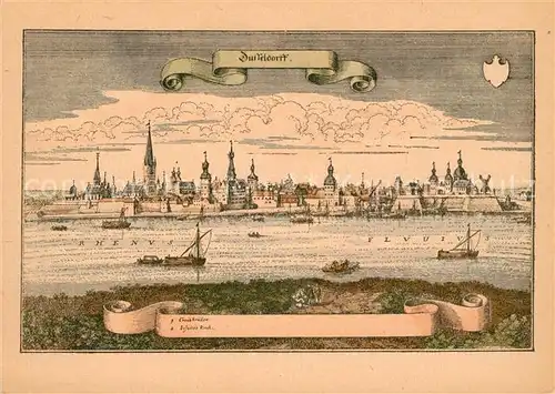 AK / Ansichtskarte Duesseldorf Panorama Stich von Merian 1647 Kat. Duesseldorf