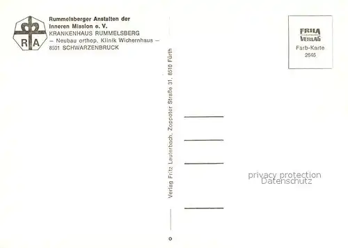 AK / Ansichtskarte Schwarzenbruck Rummelsberger Anstalten Krankenhaus  Kat. Schwarzenbruck