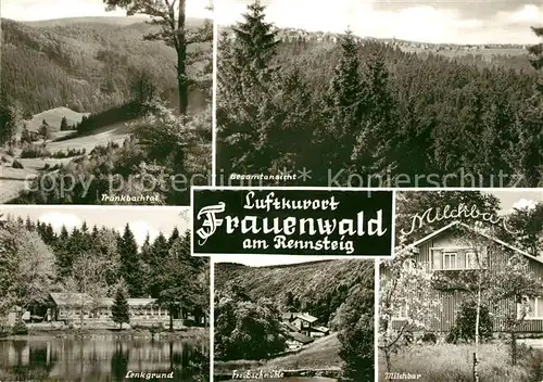 AK / Ansichtskarte Frauenwald Thueringen Traenkbachtal Lenkgrund Fraubachmuehle Milchbar Panorama Kat. Frauenwald