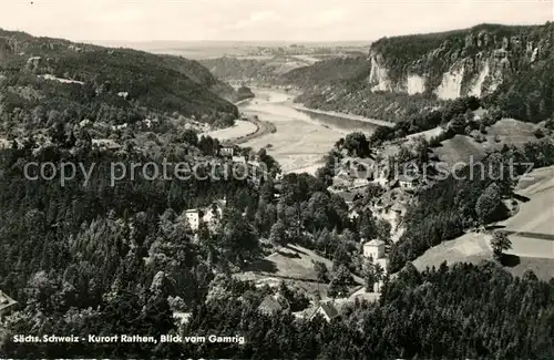AK / Ansichtskarte Rathen Saechsische Schweiz Panorama vom Gamrig Kat. Rathen Sachsen