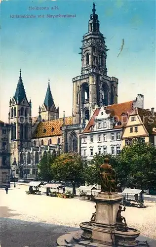 AK / Ansichtskarte Heilbronn Neckar Kilianskirche mit Mayerdenkmal Kat. Heilbronn