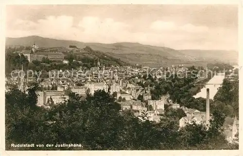 AK / Ansichtskarte Rudolstadt Panorama Blick von der Justinshoehe Kat. Rudolstadt