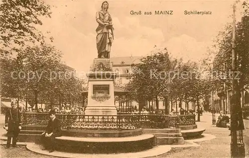 AK / Ansichtskarte Mainz Rhein Schillerplatz Denkmal
