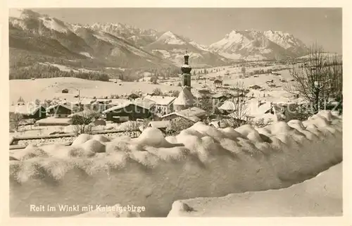 AK / Ansichtskarte Reit Winkl Winterpanorama mit Kaisergebirge Kat. Reit im Winkl