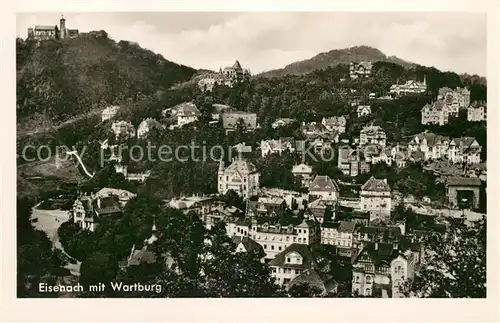 AK / Ansichtskarte Eisenach Thueringen Stadtbild mit Wartburg Kat. Eisenach