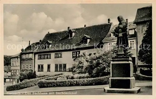 AK / Ansichtskarte Eisenach Thueringen Bachhaus mit Bachdenkmal Statue Kat. Eisenach