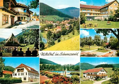 AK / Ansichtskarte Mitteltal Schwarzwald Teilansichten Kurhaus Kurpark Minigolf Schwimmbad Kat. Baiersbronn