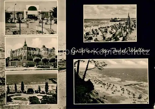 AK / Ansichtskarte Usedom Bansin Zinnowitz Heringsdorf Koelpinsee Ahlbeck Kat. Usedom