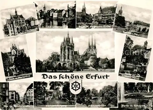 AK / Ansichtskarte Erfurt Rathaus Junkersand Anger Kaufmannskirche Dom Marienbild  Kat. Erfurt