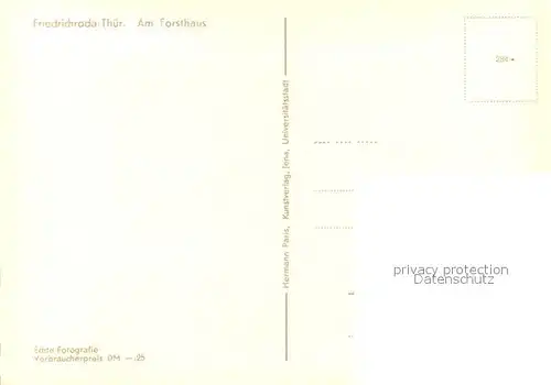 AK / Ansichtskarte Friedrichroda Am Forsthaus Kat. Friedrichroda