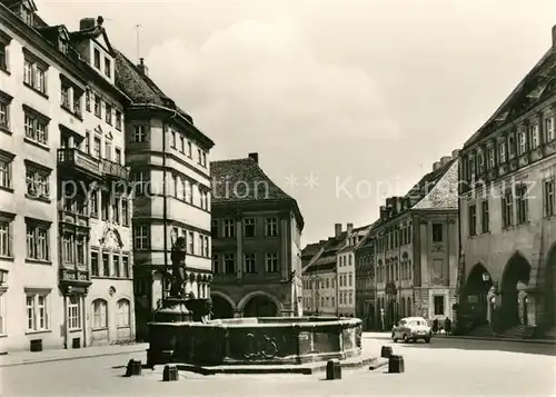 AK / Ansichtskarte Goerlitz Sachsen Untermarkt Neptunbrunnen Laubengaenge Kat. Goerlitz