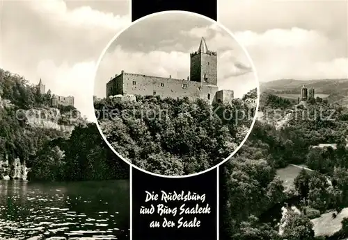 AK / Ansichtskarte Bad Koesen Die Rudelsburg und Burg Saaleck an der Saale Kat. Bad Koesen
