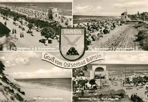 AK / Ansichtskarte Bansin Ostseebad Strandleben Kurpromenade See Langenberg Kurkonzert Kat. Heringsdorf