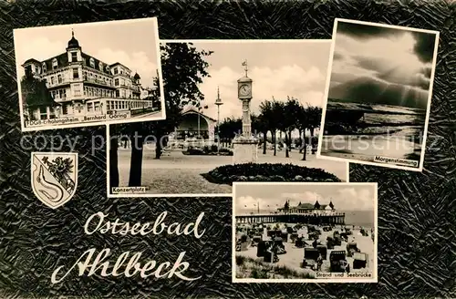 AK / Ansichtskarte Ahlbeck Ostseebad FDGB Erholungsheim Bernhard Goering Konzertplatz Morgenstimmung Kat. Heringsdorf Insel Usedom