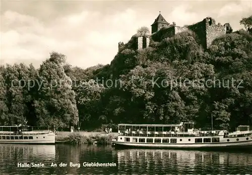 AK / Ansichtskarte Halle Saale Fahrgastschiffe mit Burg Giebichenstein Kat. Halle