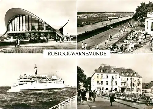 AK / Ansichtskarte Rostock Warnemuende Gaststaette Teepott Strandpromenade Faehrschiff Warnemuende FDGB Erholungsheim am Alten Strom Kat. Rostock