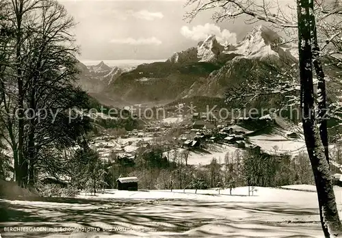AK / Ansichtskarte Berchtesgaden mit Schoenfeldspitze und Watzmann Kat. Berchtesgaden