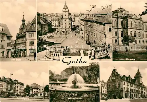 AK / Ansichtskarte Gotha Thueringen Bruehl Hauptmarkt Museum Wasserkunst Arnoldiplatz Kat. Gotha