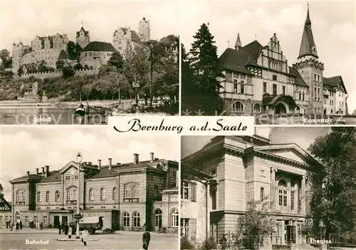AK / Ansichtskarte Bernburg Saale Schloss Kuranstalt Bahnhof Theater Kat. Bernburg