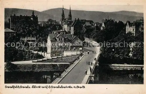 AK / Ansichtskarte Saalfeld Saale Blick auf die Saalebruecke und Stadt Kat. Saalfeld