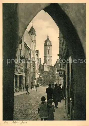 AK / Ansichtskarte Jena Thueringen Blick durch das Johannistor nach dem Stadtturm