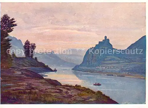 AK / Ansichtskarte Burg Schreckenstein Burg Strekov Elbtal Sudetengau nach Original von C. G. Hirsch Kuenstlerkarte