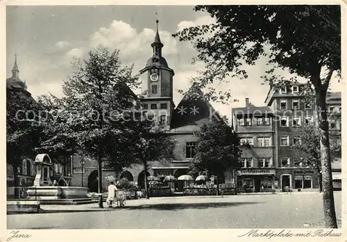 AK / Ansichtskarte Jena Thueringen Marktplatz mit Rathaus