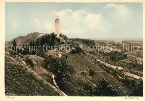 AK / Ansichtskarte Jena Thueringen Fuchsturm Landschaftspanorama Kupfertiefdruck