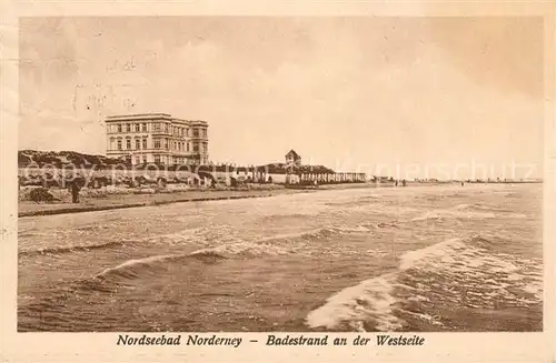 AK / Ansichtskarte Norderney Nordseebad Badestrand an der Westseite Kat. Norderney