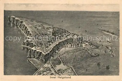 AK / Ansichtskarte Insel Helgoland aus der Vogelperspektive Kuenstlerkarte Kat. Helgoland