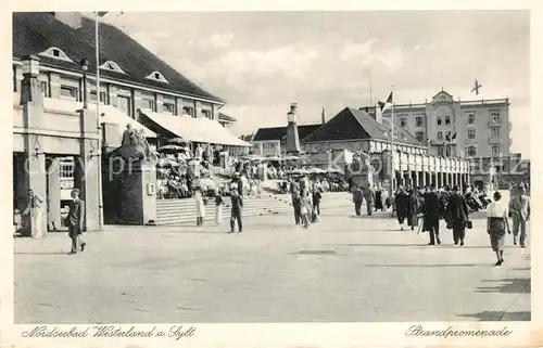 AK / Ansichtskarte Westerland Sylt Strandpromenade Nordseebad Kat. Westerland