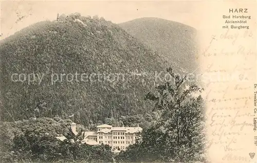 AK / Ansichtskarte Bad Harzburg Aktienhotel mit Burgberg Kat. Bad Harzburg