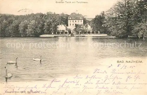 AK / Ansichtskarte Bad Nauheim Grosser Teich mit Teichhaus Kat. Bad
