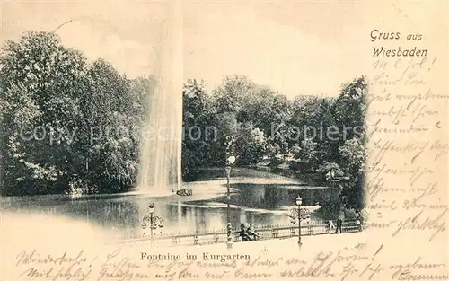 AK / Ansichtskarte Wiesbaden Fontaine im Kurgarten Kat. Wiesbaden
