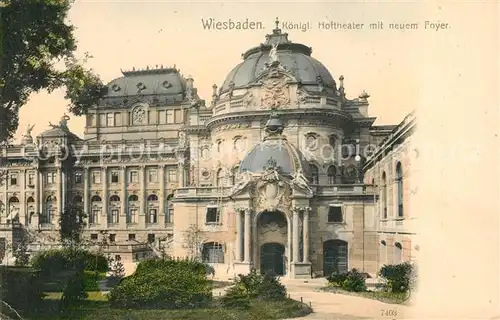 AK / Ansichtskarte Wiesbaden Hoftheater mit neuem Foyer Kat. Wiesbaden