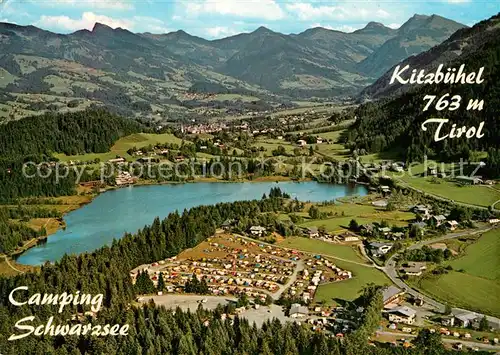 AK / Ansichtskarte Kitzbuehel Tirol Camping Schwarzsee Fliegeraufnahme Kat. Kitzbuehel