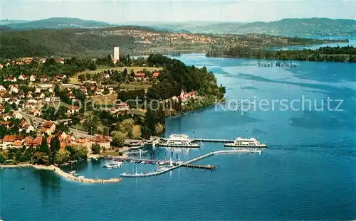 AK / Ansichtskarte Staad Konstanz Faehrehafen Jugendherberge Insel Mainau Fliegeraufnahme Kat. Konstanz