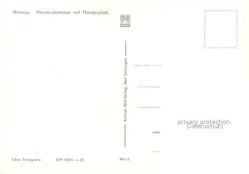 AK / Ansichtskarte Weimar Thueringen Herderdenkmal mit Herderplatz Kat. Weimar