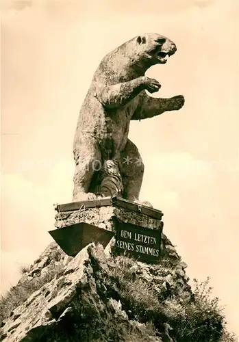 AK / Ansichtskarte Ruebeland Harz Baeren Denkmal Dem Letzten seines Stammes