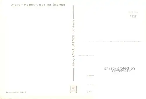 AK / Ansichtskarte Leipzig Maegdebrunnen Ringhaus Kat. Leipzig