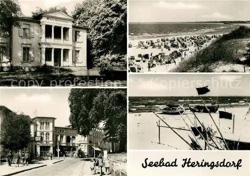 AK / Ansichtskarte Heringsdorf Ostseebad Usedom Strand Kurhaus Bootsanlegestelle  Kat. Heringsdorf