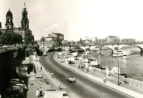 AK / Ansichtskarte Dresden Terrassenufer Kat. Dresden Elbe